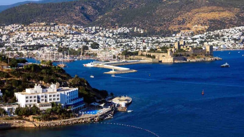 view of Bodrum seaside city in Turkey