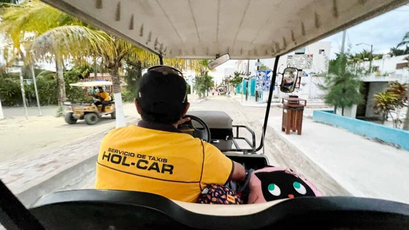 Isla Holbox Golf Cart Taxi driver 