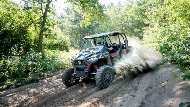 Sandy Corner Polaris Adventures Bear Bogging ATV Rentals Wisconsin side view motion blur