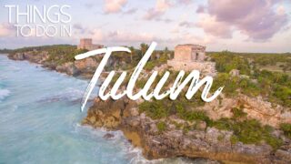 Aerial view of the Tulum Ruins at sunrise - Top things to do in Tulum Mexico