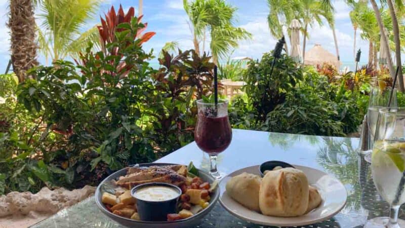 Lunch of salad at the Atlantic way located at the ceech lodge - places to eat on a Florida keys road trip