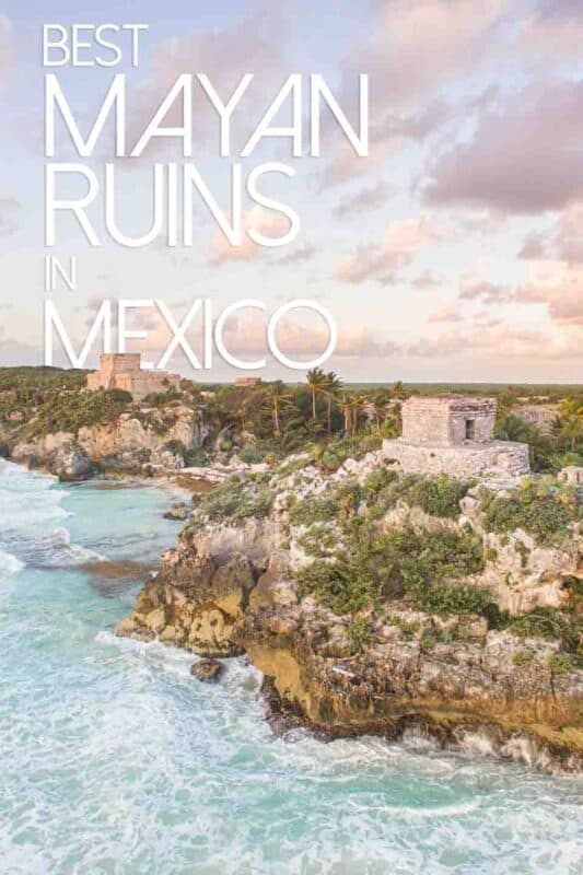 Aerial View of the Tulum Ruins at sunrise - Best Mayan Ruins in Mexico