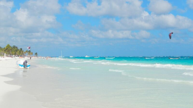 White sand beaches of tulum - Best day trips from Cancun Mexico