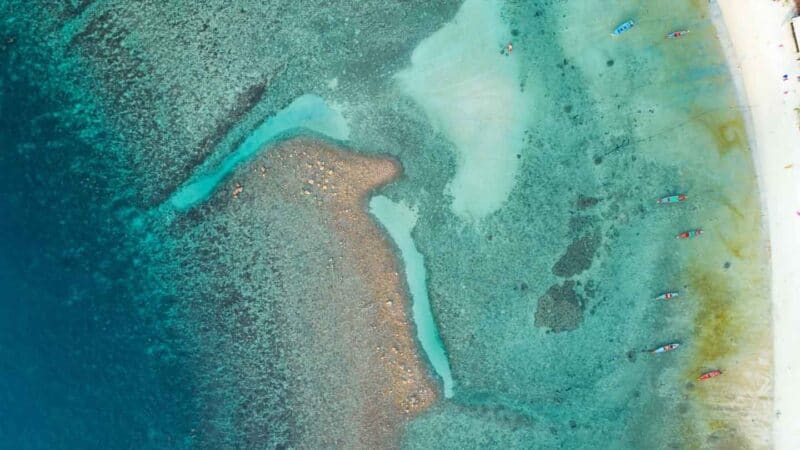 Haad Salad Beach in Koh Phangan drone view