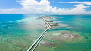 Aerial View of the lower keys and Key West - Road Trip Guide to the Florida Keys