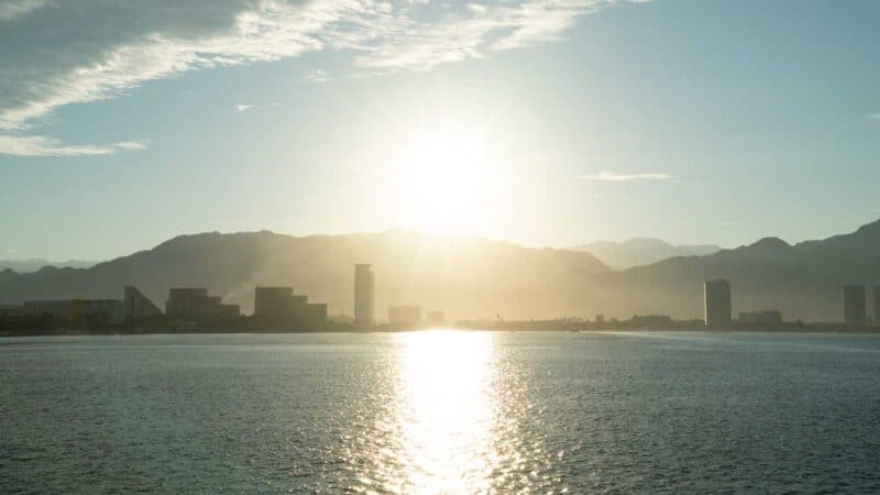 sunrising over the mountains behind Puerto Vallarta - Where to go in Mexico