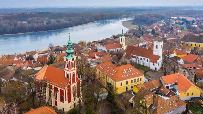 Aerial View of Szentendre Hungary - Best christmas Markets near Budapest