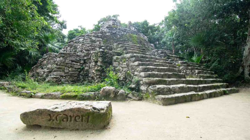 Mayan ruins inside the Xcaret Park near Cancun Mexico - Tours and attractions in Cancun Mexico