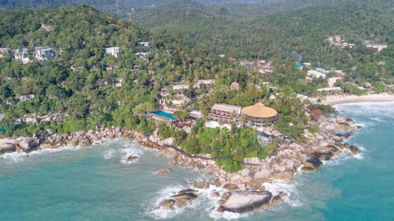 resort on Thong Nai Pan Peninsula Koh Phangan Thailand aerial photo