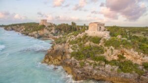 Aerial view of the Mayan ruins in Tulum Mexico - Top places to visit