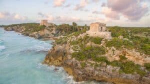 Aerial view of the Mayan ruins in Tulum Mexico - Top places to visit