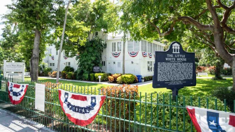 Exterior view of the Harry Truman Little White House in Key West - Top Tourist Attractions