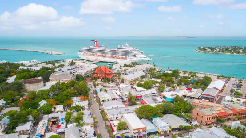 Aerial View of Mallory Square and cruise ship - Things to do in Key West