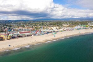 Aerial view of the amusement park - Santa Cruz Boardwalk - Things to do on a California Road Trip