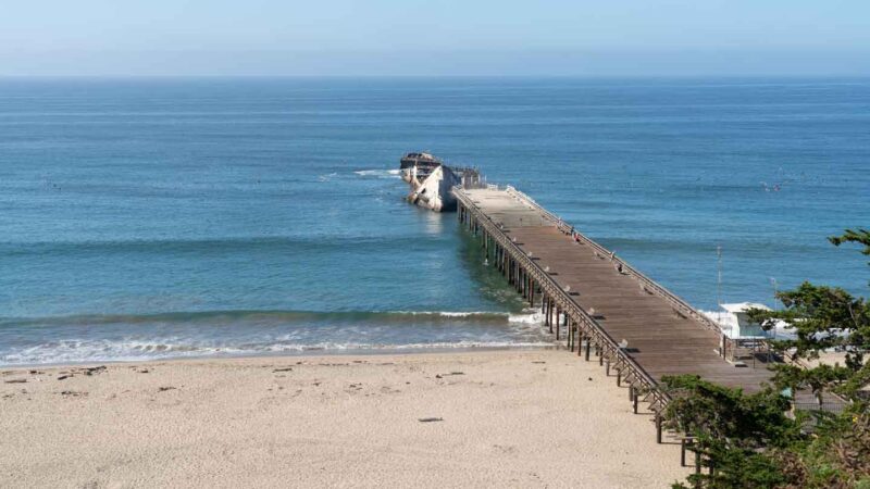 View from above of the ship wreck at Sea Cliffs State Beach California - Road Trip Itinerary