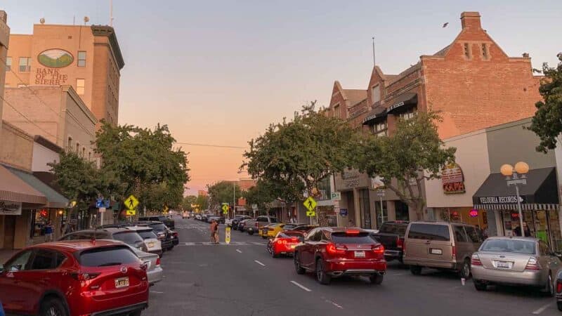 view of downtown Visalia California - Road Trip