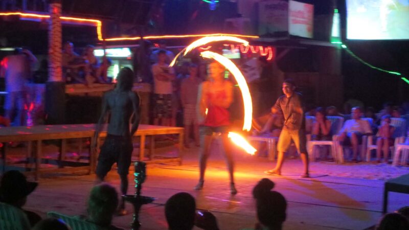 Firedancer in Koh Phi Phi at a beach bar nightlife show