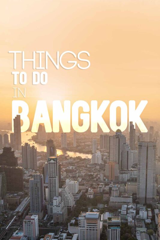 Aerial View of Bangkok City Skyline for a Pinterest Pin for Things to do in Bangkok Thailand