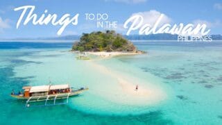 Man standing on a small island in Coron Palawan - Things to do in the Palawan Philippines - Featured Image