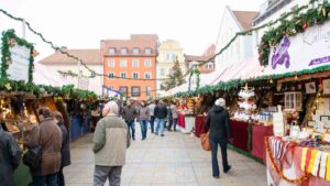 Regensburg Christmas Market during day