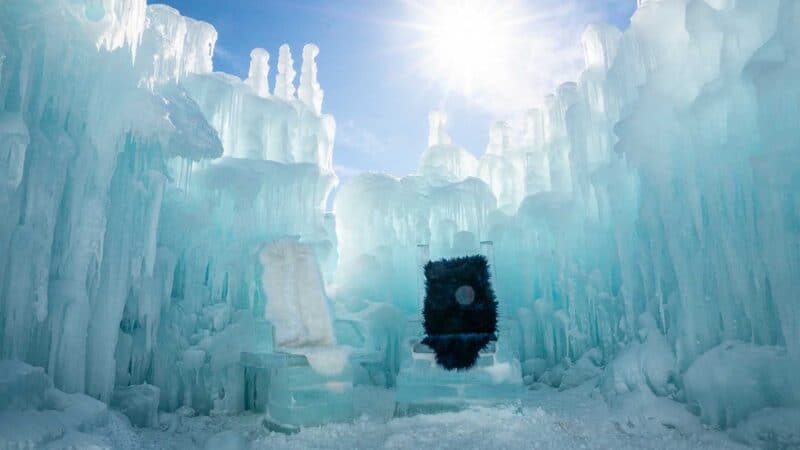 Ice Thrown at Lake Geneva Ice Castle