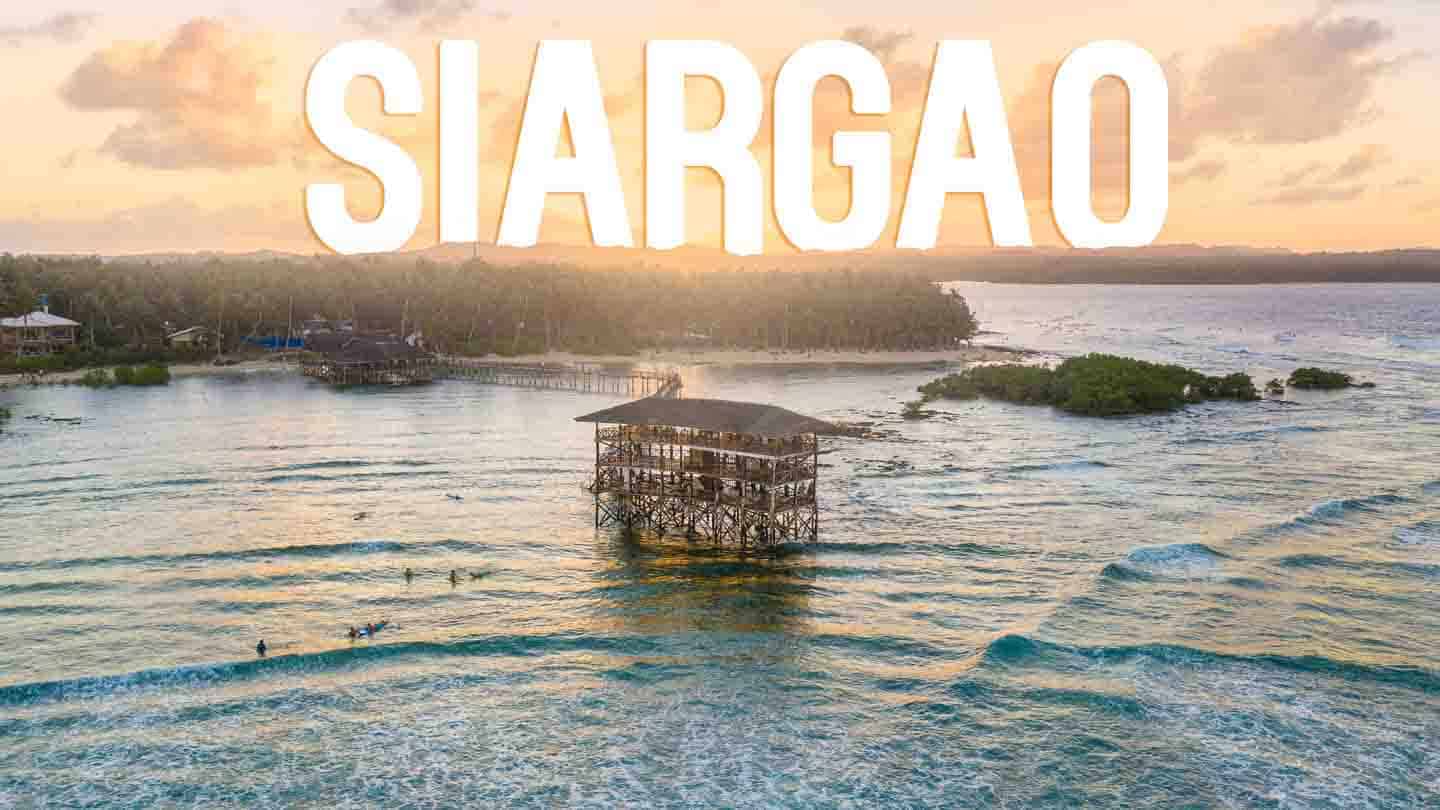 Luftfoto af Cloud 9 Surf Break-billede af Siargao Island Filippinerne