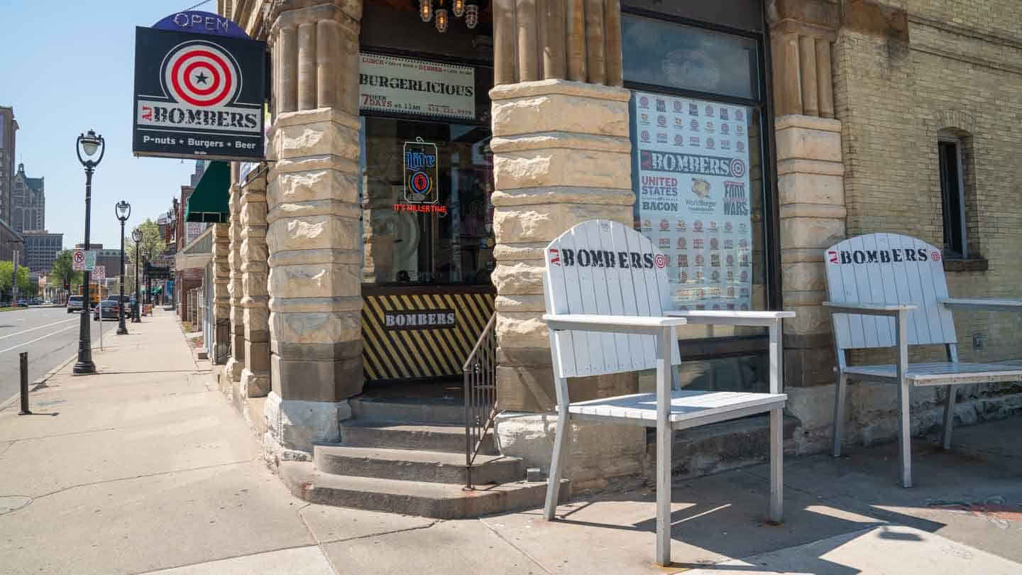 AJ Bombers burger joint on Water Street in Milwaukee | Getting Stamped