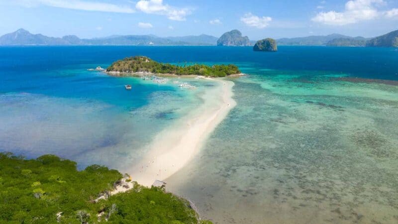 Drone photo of hiking and view point of Snake island