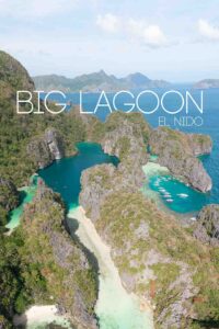 Distant Aerial View of the Big Lagoon of El Nido - Pin