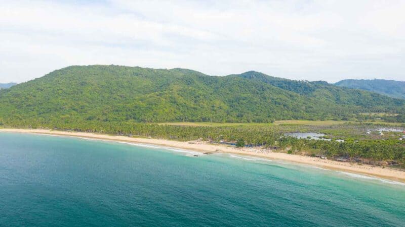 Drone Photo of Nacpan Beach outside of El Nido