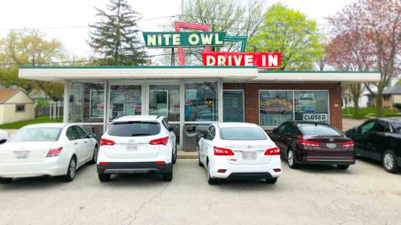 Neon sign of Nite Owl Drive in - Classic Burger Joint in Milwaukee