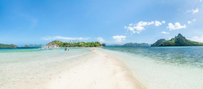 wide panoramic view of Snake Island hills and islands