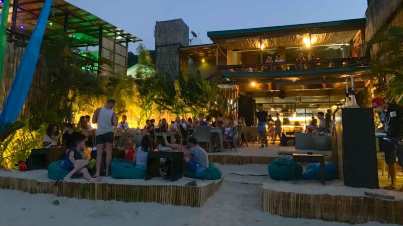 Terraced seating at Sava Beach Club in El Nido Towm - Best Restaurants