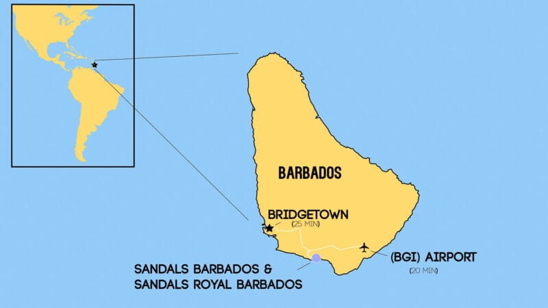 sandals barbados resort map