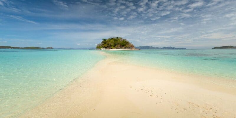 Ground level view of Coron's Sandbank Island