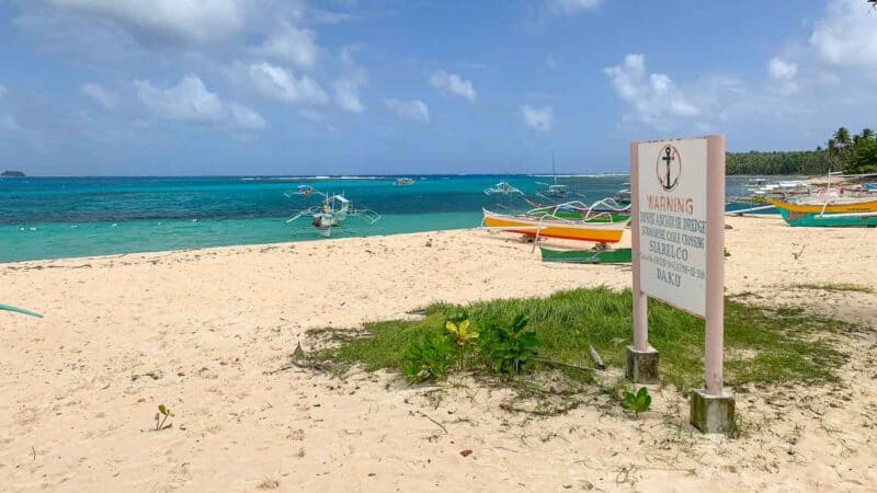 sign posted on Daku Beach