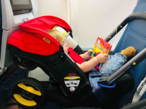 Doona Car Seat Stroller on an airplane
