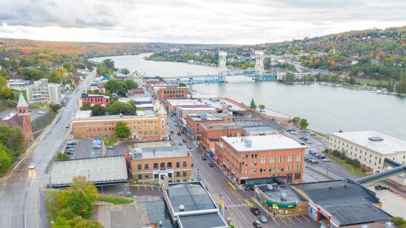 Downtown Houghton Drone Photo 2