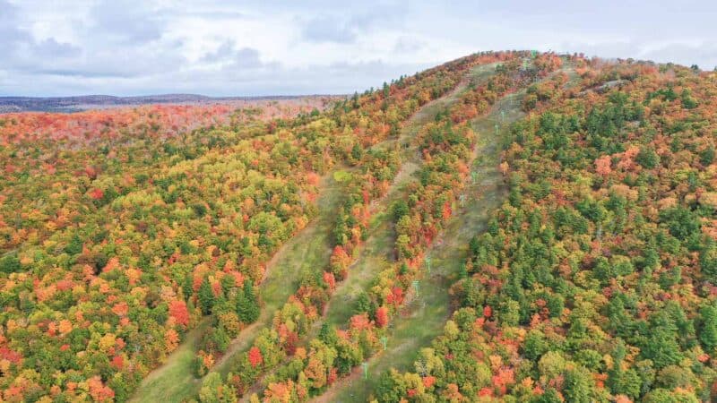 Aerial View of Mt Bohemia in Fall - Top Sights to see in Copper Harbor Michigan