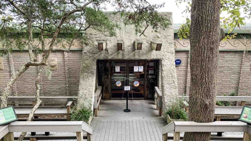 view of the stone exterior of the Temple Mound Museum in Fort Walton