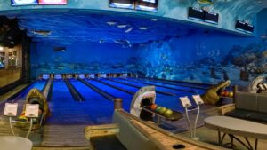 View of Uncle Buck's Fish Bowl in Destin Commons - Underwater themed bowling