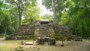 temple 9k-1 in the jungle Muyil Mayan Ruins Site