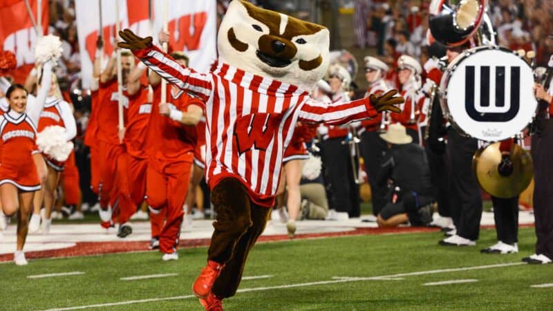 Bucky Badger at Camp Randal 