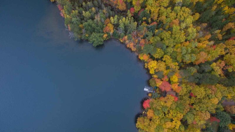 Aerial photo of a lake in Crivitz Wisconsin