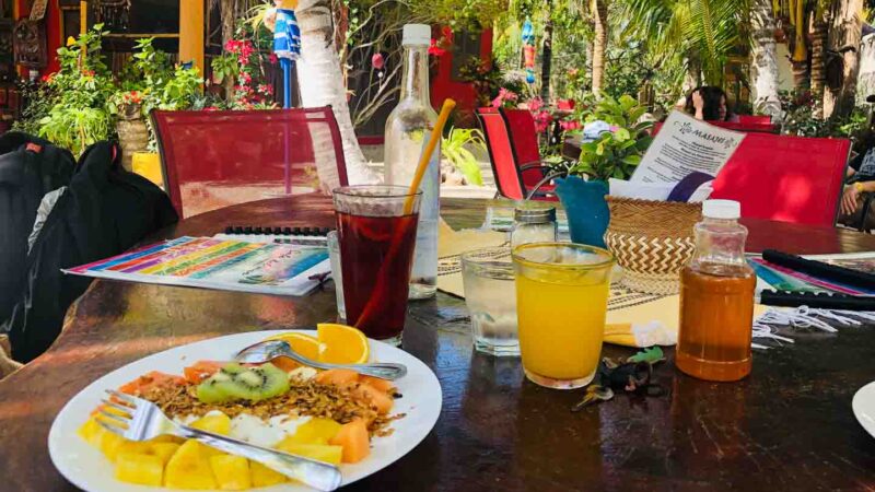 breakfast at Cafe del Mar in Holbox