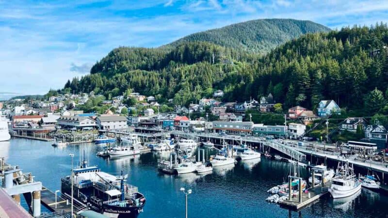 view of Ketchikan Alaska from cruise ship