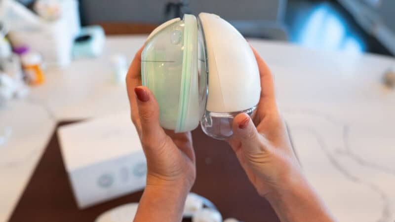 Elvie Stride is a hospital-grade breast pump that can be worn under clothes