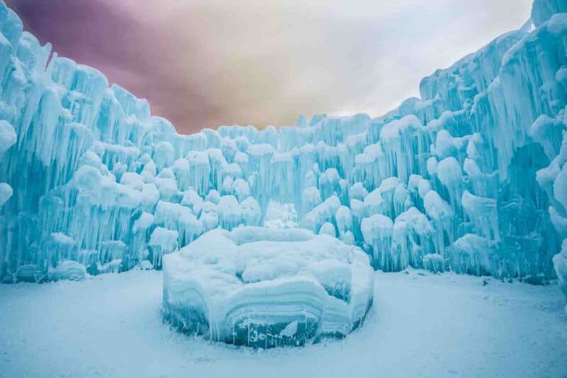 Sunset Inside Ice Castles_