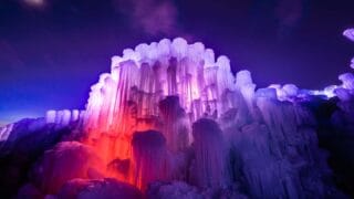 Utah Ice Castles at night