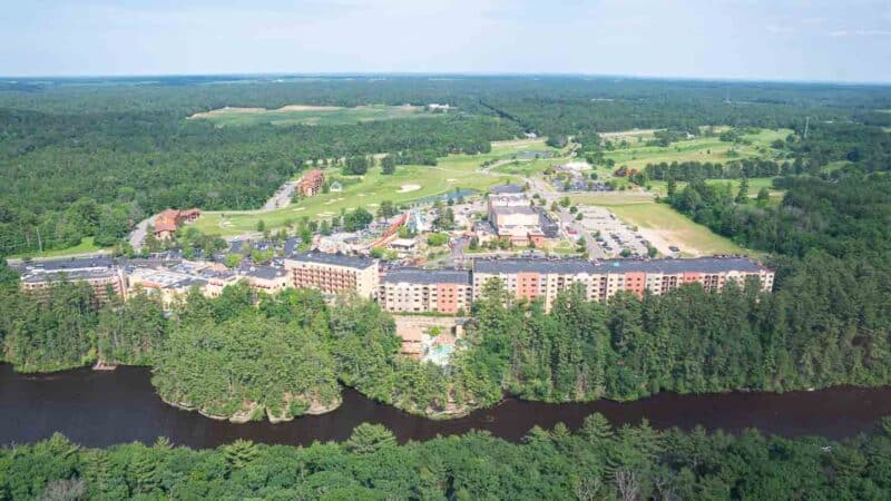 Aerial view of the Chula Vista Waterpark hotel, Wisconsin Dells, WI